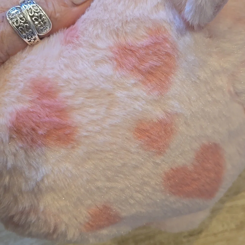 New Plush Piggy Bank with Hearts - Picture 4 of 8